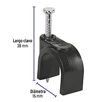 Bolsa con 20 grapas negras de 16 mm para cable redondo - GCU-16N / 48284 Bolsa con 20 grapas negras de 16 mm para cable redondo - GCU-16N / 48284