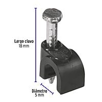 Bolsa con 20 grapas negras de 5 mm para cable redondo - GCU-5N / 48280GCU-5N Bolsa con 20 grapas negras de 5 mm para cable redondo - GCU-5N / 48280GCU-5N