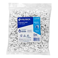 Bolsa con 500 grapas blancas de 6 mm para cable redondo - GCU-6BG / 43041 Bolsa con 500 grapas blancas de 6 mm para cable redondo - GCU-6BG / 43041