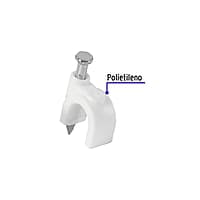 Bolsa con 500 grapas blancas de 6 mm para cable redondo - GCU-6BG / 43041 Bolsa con 500 grapas blancas de 6 mm para cable redondo - GCU-6BG / 43041