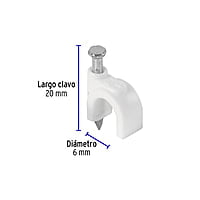Bolsa con 500 grapas blancas de 6 mm para cable redondo - GCU-6BG / 43041 Bolsa con 500 grapas blancas de 6 mm para cable redondo - GCU-6BG / 43041