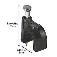 Bolsa con 20 grapas negras de 8 mm para cable redondo - GCU-8N / 48281 Bolsa con 20 grapas negras de 8 mm para cable redondo - GCU-8N / 48281