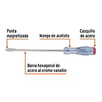 Desarmador plano de golpe, barra hexagonal, 5/16 x 8' - GO-5/16X8P / 14164 Desarmador plano de golpe, barra hexagonal, 5/16 x 8' - GO-5/16X8P / 14164