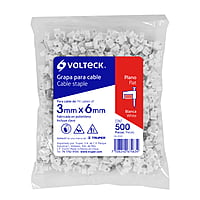 Bolsa con 500 grapas blancas de 3 X 6 mm para cable plano - GPL-5BG / 43044 Bolsa con 500 grapas blancas de 3 X 6 mm para cable plano - GPL-5BG / 43044
