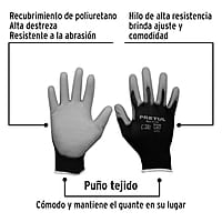 Guantes de nylon recubiertos de poliuretano, chicos, Pretul - GU-111P / 20029 Guantes de nylon recubiertos de poliuretano, chicos, Pretul - GU-111P / 20029