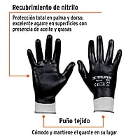 Guantes de poliéster con recubrimiento de nitrilo, chicos - GU-151 / 18025 Guantes de poliéster con recubrimiento de nitrilo, chicos - GU-151 / 18025