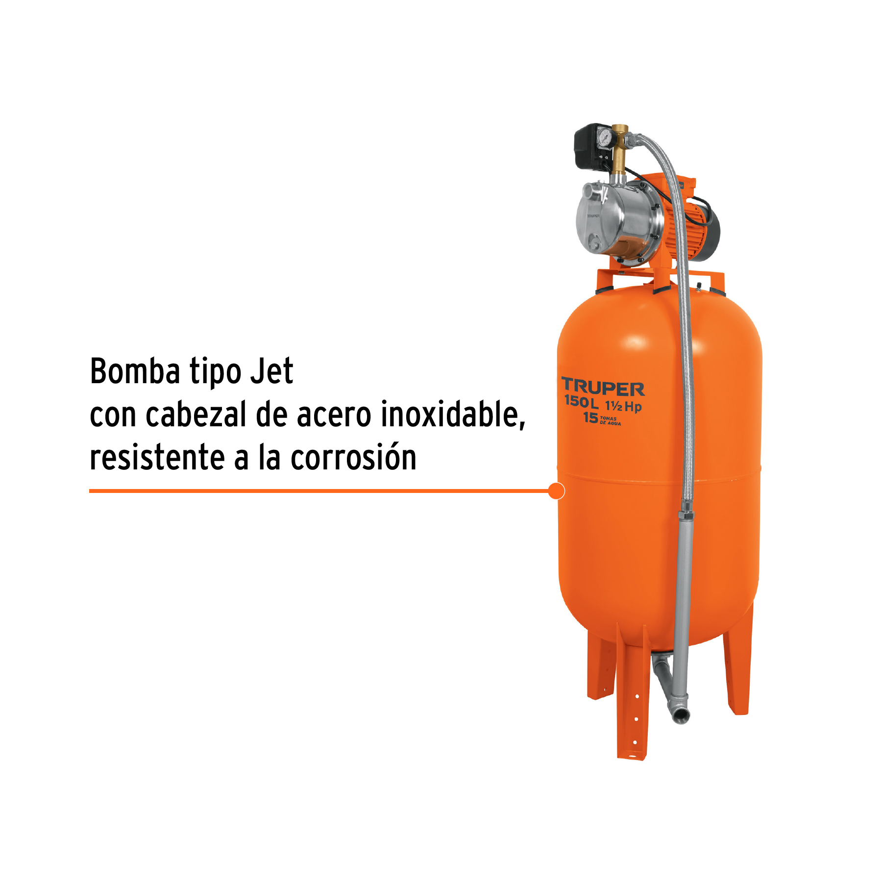 Bomba hidroneumática 1-1/2 HP, 150 litros - HIDR-1-1/2X150 / 12257 Bomba hidroneumática 1-1/2 HP, 150 litros - HIDR-1-1/2X150 / 12257