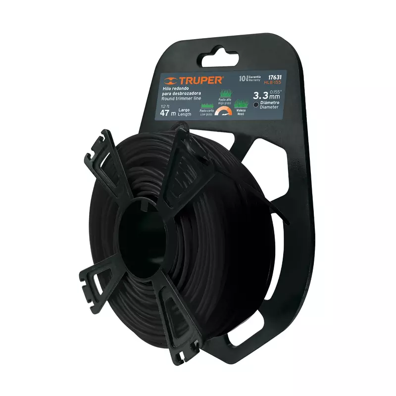Blíster con 34 m de hilo redondo 3.7 mm para desbrozadora - HLB-155 / 17631 Blíster con 34 m de hilo redondo 3.7 mm para desbrozadora - HLB-155 / 17631
