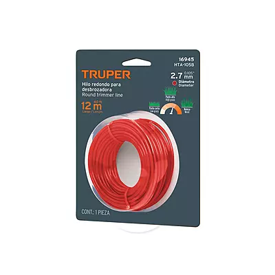 Tarjeta con 12 m de hilo redondo 2.7 mm para desbrozadora - HTA-105B / 16945