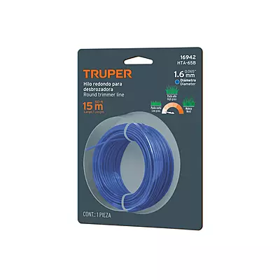 Tarjeta con 15 m de hilo redondo 1.6 mm para desbrozadora - HTA-65B / 16942