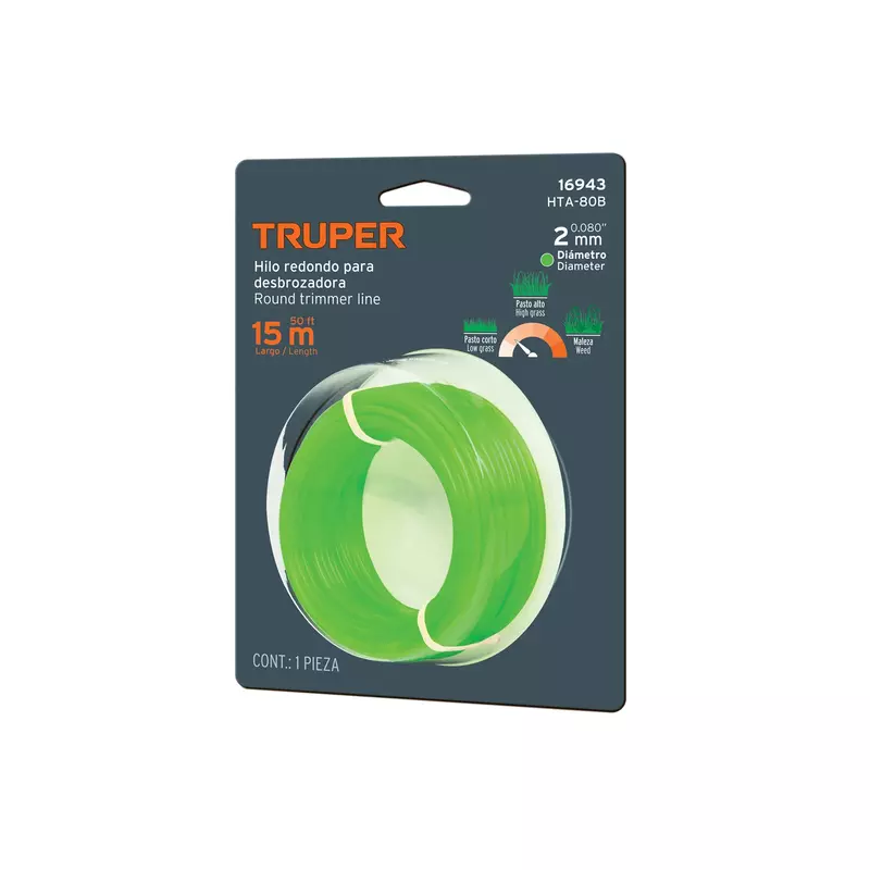 Tarjeta con 15 m de hilo redondo 2 mm para desbrozadora - HTA-80B / 16943 Tarjeta con 15 m de hilo redondo 2 mm para desbrozadora - HTA-80B / 16943