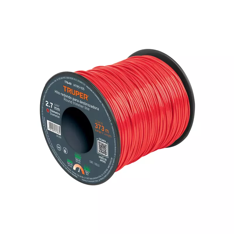 Carrete con 373 m de hilo redondo 2.7 mm para desbrozadora - HTR5-105 / 17649 Carrete con 373 m de hilo redondo 2.7 mm para desbrozadora - HTR5-105 / 17649