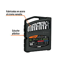 Juego de 20 llaves combinadas std y mm pulidas, Expert - JC-20PM / 13691 Juego de 20 llaves combinadas std y mm pulidas, Expert - JC-20PM / 13691