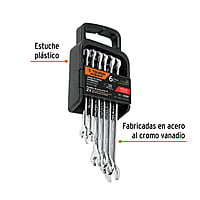 Juego de 6 llaves combinadas std pulidas, Truper Expert - JC-6P / 15772 Juego de 6 llaves combinadas std pulidas, Truper Expert - JC-6P / 15772