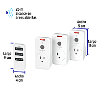 Juego de 3 Contactos con control remoto, Volteck, 49489 - JCOR-3 Juego de 3 Contactos con control remoto, Volteck, 49489 - JCOR-3