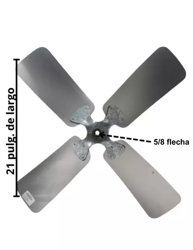 Aspa De Aluminio Para Central Carrier, 4Hojas, 21 X 5/8 Pulgada, Rotacion Cw - La01Ew-021 Aspa De Aluminio Para Central Carrier, 4Hojas, 21 X 5/8 Pulgada, Rotacion Cw - La01Ew-021