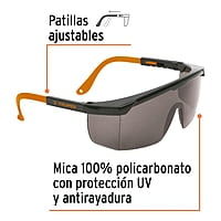 Lentes de seguridad ajustables, mica gris, Classic - LEN-2000N / 14213 Lentes de seguridad ajustables, mica gris, Classic - LEN-2000N / 14213