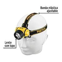 Linterna de minero, 65 lúmenes, 7 LED, 3 pilas AAA, Pretul - LI-CA-3AAAP / 27083 Linterna de minero, 65 lúmenes, 7 LED, 3 pilas AAA, Pretul - LI-CA-3AAAP / 27083