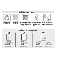 Lija de agua microfina papel impermeable, grano 1200 - LIAG-1200 / 11634 Lija de agua microfina papel impermeable, grano 1200 - LIAG-1200 / 11634
