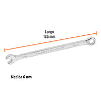 Llave combinada, extralarga, milimétrica, 6 x 125 mm - LL-2006M / 15610 Llave combinada, extralarga, milimétrica, 6 x 125 mm - LL-2006M / 15610