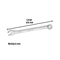 Llave combinada, mm, 6 x 100 mm, Pretul - LL-2006MP / 21900 Llave combinada, mm, 6 x 100 mm, Pretul - LL-2006MP / 21900