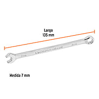 Llave combinada, extralarga, milimétrica, 7 x 135 mm - LL-2007M / 15611 Llave combinada, extralarga, milimétrica, 7 x 135 mm - LL-2007M / 15611