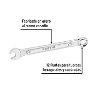 Llave combinada, mm, 7 x 110 mm, Pretu - LL-2007MP / 21901 Llave combinada, mm, 7 x 110 mm, Pretu - LL-2007MP / 21901
