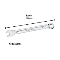 Llave combinada, mm, 7 x 110 mm, Pretu - LL-2007MP / 21901 Llave combinada, mm, 7 x 110 mm, Pretu - LL-2007MP / 21901
