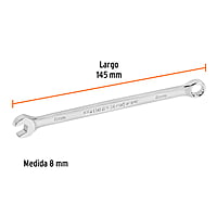 Llave combinada, extralarga, milimétrica, 8 x 145 mm - LL-2008M / 15612 Llave combinada, extralarga, milimétrica, 8 x 145 mm - LL-2008M / 15612