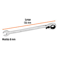 Llave combinada matraca reversible, 8x136 mm,Truper Expert - LL-2008MXR / 13656 Llave combinada matraca reversible, 8x136 mm,Truper Expert - LL-2008MXR / 13656