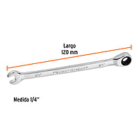 Llave combinada con matraca, 1/4' x 120 mm, Truper Expert - LL-2008X / 13601 Llave combinada con matraca, 1/4' x 120 mm, Truper Expert - LL-2008X / 13601