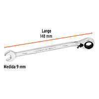 Llave combinada con matraca, reversible, 9x148mm, Truper Exp - LL-2009MXR / 13662 Llave combinada con matraca, reversible, 9x148mm, Truper Exp - LL-2009MXR / 13662