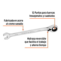 Llave combinada matraca reversible, 10x154 mm,Truper Expert - LL-2010MXR / 13664 Llave combinada matraca reversible, 10x154 mm,Truper Expert - LL-2010MXR / 13664