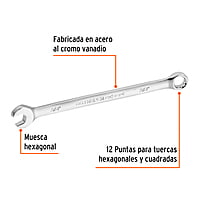 Llave combinada, extralarga, 3/8' x 164 mm - LL-2012 / 15592 Llave combinada, extralarga, 3/8' x 164 mm - LL-2012 / 15592