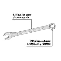 Llave combinada, 3/8' x 140 mm, Pretul - LL-2012P / 21882 Llave combinada, 3/8' x 140 mm, Pretul - LL-2012P / 21882