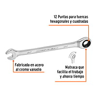 Llave combinada con matraca, 3/8' x 153 mm, Truper Expert - LL-2012X / 15736 Llave combinada con matraca, 3/8' x 153 mm, Truper Expert - LL-2012X / 15736