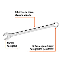 Llave combinada, extralarga, milimétrica, 13 x 202 mm - LL-2013M / 15617 Llave combinada, extralarga, milimétrica, 13 x 202 mm - LL-2013M / 15617
