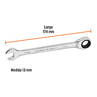 Llave combinada con matraca, 13 x 174 mm, Truper Expert - LL-2013MX / 15745 Llave combinada con matraca, 13 x 174 mm, Truper Expert - LL-2013MX / 15745