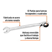 Llave combinada matraca reversible, 13x178 mm,Truper Expert - LL-2013MXR / 13692 Llave combinada matraca reversible, 13x178 mm,Truper Expert - LL-2013MXR / 13692