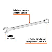 Llave combinada, extralarga, milimétrica, 14 x 220 mm - LL-2014M / 15618 Llave combinada, extralarga, milimétrica, 14 x 220 mm - LL-2014M / 15618