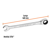 Llave combinada con matraca, 7/16' x 160 mm, Truper Expert - LL-2014X / 15737 Llave combinada con matraca, 7/16' x 160 mm, Truper Expert - LL-2014X / 15737