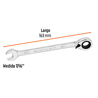 Llave combinada matraca reversible,7/16'x163mm,Truper Expert - LL-2014XR / 13429 Llave combinada matraca reversible,7/16'x163mm,Truper Expert - LL-2014XR / 13429