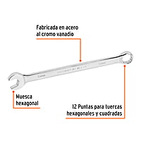 Llave combinada, extralarga, milimétrica, 15 x 230 mm - LL-2015M / 15619 Llave combinada, extralarga, milimétrica, 15 x 230 mm - LL-2015M / 15619