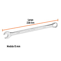 Llave combinada, extralarga, milimétrica, 15 x 230 mm - LL-2015M / 15619 Llave combinada, extralarga, milimétrica, 15 x 230 mm - LL-2015M / 15619
