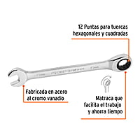 Llave combinada con matraca, 15 x 194 mm, Truper Expert - LL-2015MX / 15747 Llave combinada con matraca, 15 x 194 mm, Truper Expert - LL-2015MX / 15747