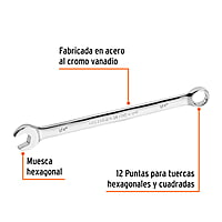 Llave combinada, extralarga, 1/2' x 202 mm - LL-2016 / 15594 Llave combinada, extralarga, 1/2' x 202 mm - LL-2016 / 15594