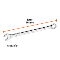 Llave combinada, extralarga, 1/2' x 202 mm - LL-2016 / 15594 Llave combinada, extralarga, 1/2' x 202 mm - LL-2016 / 15594