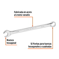 Llave combinada, extralarga, milimétrica, 16 x 240 mm - LL-2016M / 15620 Llave combinada, extralarga, milimétrica, 16 x 240 mm - LL-2016M / 15620