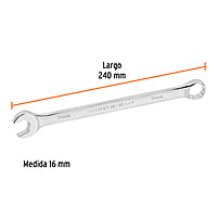 Llave combinada, extralarga, milimétrica, 16 x 240 mm - LL-2016M / 15620 Llave combinada, extralarga, milimétrica, 16 x 240 mm - LL-2016M / 15620