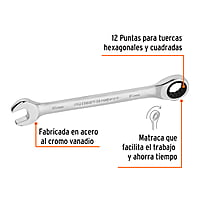 Llave combinada con matraca, 16 x 202 mm, Truper Expert - LL-2016MX / 13621 Llave combinada con matraca, 16 x 202 mm, Truper Expert - LL-2016MX / 13621
